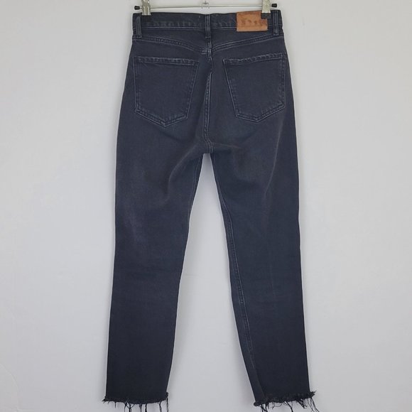 COH Charlotte High Rise Distressed Straight Cropped Destroyed Gray Jean - Picture 6 of 14